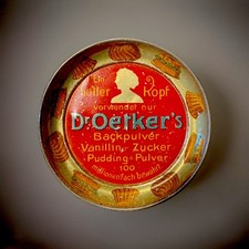 Dr Oetker Antik Reklame Blech Teller Alt Original 1900 Ein Heller Kopf