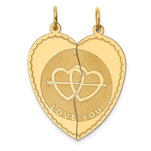 14k gelbgold split herz - split,
