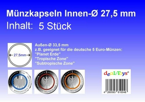Münzkapseln 5mm - 5, 27,5mm