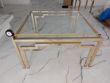 Beistelltisch Metall 98 x 98 x 50 cm Goldfarbig mit klarer Glasplatte 6 mm