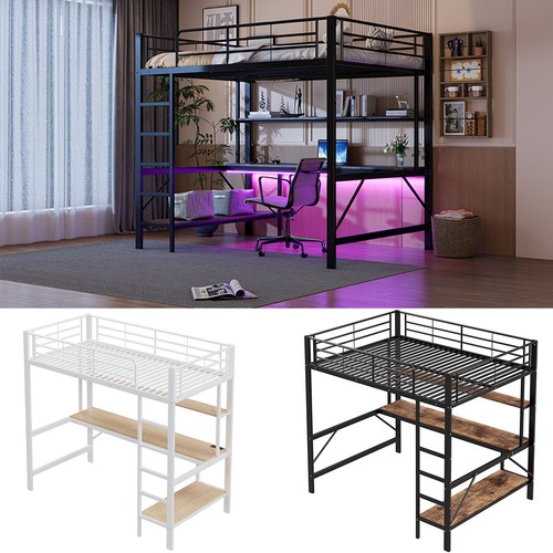 Hochbett bettgestell mit led - mit,