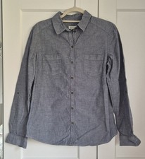 Hessnatur Damen Hemd 100% Bio-Baumwolle – Größe 40 – Blau