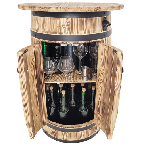 Holzfass bar mit regalen - regalen, und