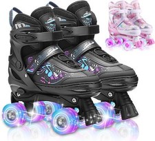 Kinder Rollschuhe Verstellbar mit LED Rollschuhe für Mädchen & Jungen Rollerskat