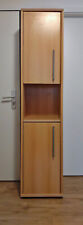 Stabiler schmaler Hochschrank, Holzschrank, Wohnzimmer Büro Schrank, beige braun