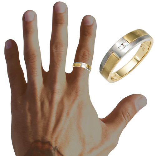 Herren ring matt diamant 585 - herren,