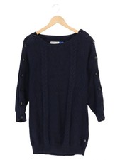 ADIDAS ORIGINALS Damen Strickkleid Zopfstrickmuster Blau Einheitsgröße