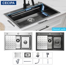 Edelstahl Einbauspüle 70x45