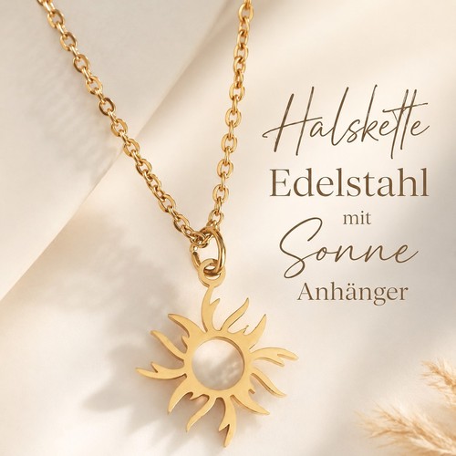 Sonnen anhänger halskette - sonnen,