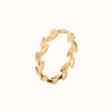 Edelstahl Olivenblatt Ring