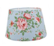 Lampenschirm E27 BLAU Blumen