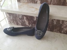 Ballerinas Damenschuhe JENNY Größe 9 dunkelblau mit Silberschnalle