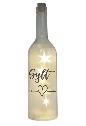 Led flasche mit - motiv,, insel