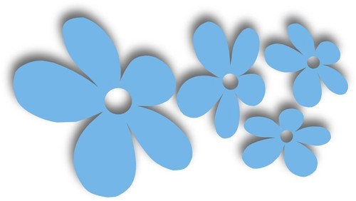 Hellblau blumen fürs auto - ,