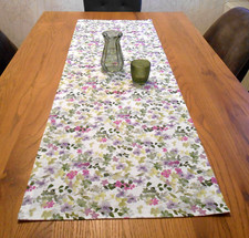 *Tischläufer *, Blumen, grün/lila, Herbst, Natur 44 x 135 cm, handgefertigt