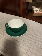 große Dibbern Cappuccino Tasse mit Unterer in Tannengrün