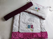 2 teiliges Set BeBe's Eulen Collection Nestchen Bettwäsche Wickellauflage