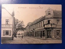 AK Elsterwerda Hauptstraße mit Cafe Lehnhard 1909