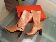 Fornarina Stiefel Gr 39 Braun Karamell Leder Gummisohle 