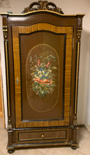 alter Bauernschrank Dielenschrank Bauernmalerei Blumen Echtholz braun