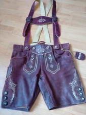 Marjo Trachten Lederhose Echtleder Damen lila/burgund Gr.34 1x getragen NP 149.-