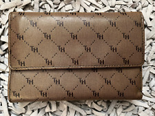 Tommy Hilfiger Monogramm Geldbeutel Portemonnaie braun 16 lang 11 hoch 2 breit