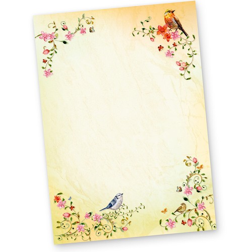 Briefpapier vögel toskana 20 - vögel, (20
