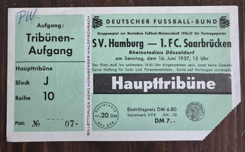 Ticket 57 gruppenspiel - 16.06.57,
