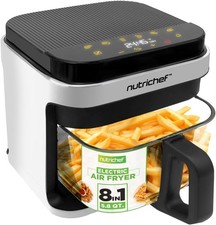 Nutrichef 5,8 Quart Luft Friteuse | 8-1 Voreingestellte Kochmodi | Transparente Bratschüssel... 