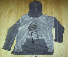 Top Shirt Pulli Langarm Italy mit Kapuze und Glitzer, Einheitsgröße