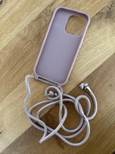 Handy Kette für iPhone 14 Pro Kordel Schutz Hülle Band Silikon TPU Case ROSA