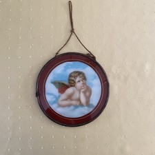Altes Schutzengelbild Glas