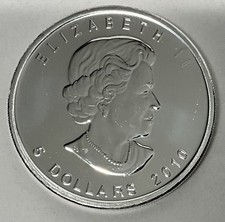 Maple Leaf, 9999 Feinsilber Münze 1 Unze OZ 5 Dollars 2010