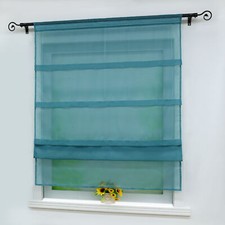 Raffrollo Transparent Raffgardinen Modern Voile Wohnzimmer Küche mit Tunnelzug