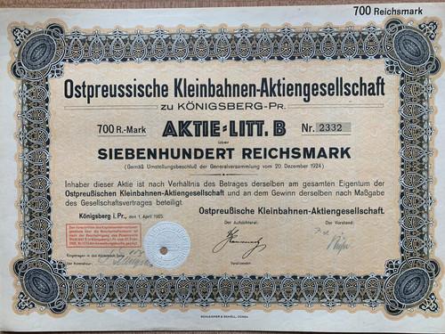 Ostpreussische kleinbahnen - ostpreussische,