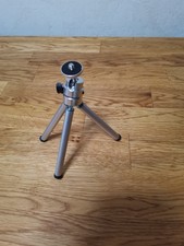 Mini Tischstativ Silber Metall Stativ für Foto Video Kamera Fotostativ 3-Bein