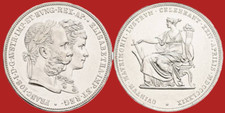 1879  Wien Österreich 2 Gulden Franz Josef I. anlässlich Silberhochzeit Sissi ST