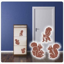 Möbeltattoo Eichhörnchen Wandtattoo Sticker Wald Baum AST Türaufkleber M009