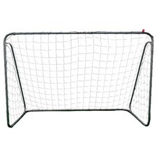 Fußballtor Metall mit Netz pulverbeschichtet wetterfest 180 x 120 x 60 cm Silber