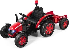 Elektrischer Kinder Traktor 12V mit Anhänger & Fernbedienung – Rot – 3–8 Jahre