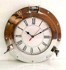17 Chorme Oberfläche Maritim Marine Messing Bullaugenuhr Schiff/Fenster Wanduhr