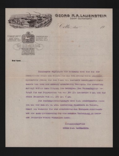 Celle brief 1920 georg a - celle,, 1920,