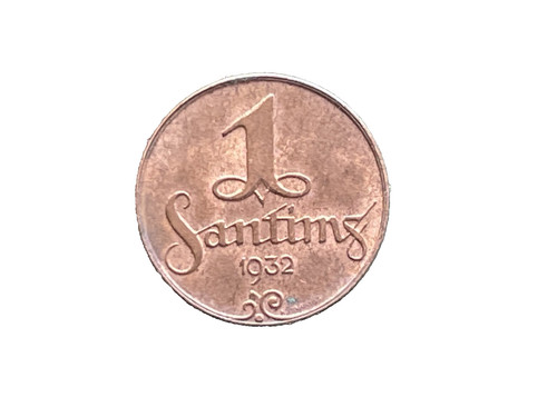 Münze santims lettland - 1, 1932