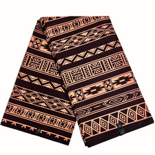 Afrikanischer Stoff Tribal Print Ankara 6 Yards 100% Baumwolle dunkelbraun Material