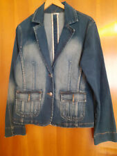  Jeansjacke - Gr. ca. 40 - mit Glitzer, Strass - Adler-Motiv Rücken - Vintage?