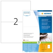 HERMA 8691 Adressetiketten Premium Blattformat A5 105x148 mm weiß Papier matt 80