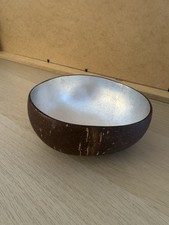 Schale/Schüssel/Bowl in Kokosnuss Optik mit silberner Innenverkleidung