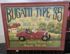 Nostalgische Bugatti Type 35 Holzbild 3D Relief