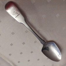 Spatenlöffel + Pferdewappen, Viktorianisch 1840 Jhd. von C.B 925 Sterling Silber