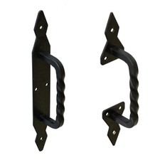 Dekorative Torgriffe 29 cm Tor Griff schwarz Metallgriff Türgriff Beschlag